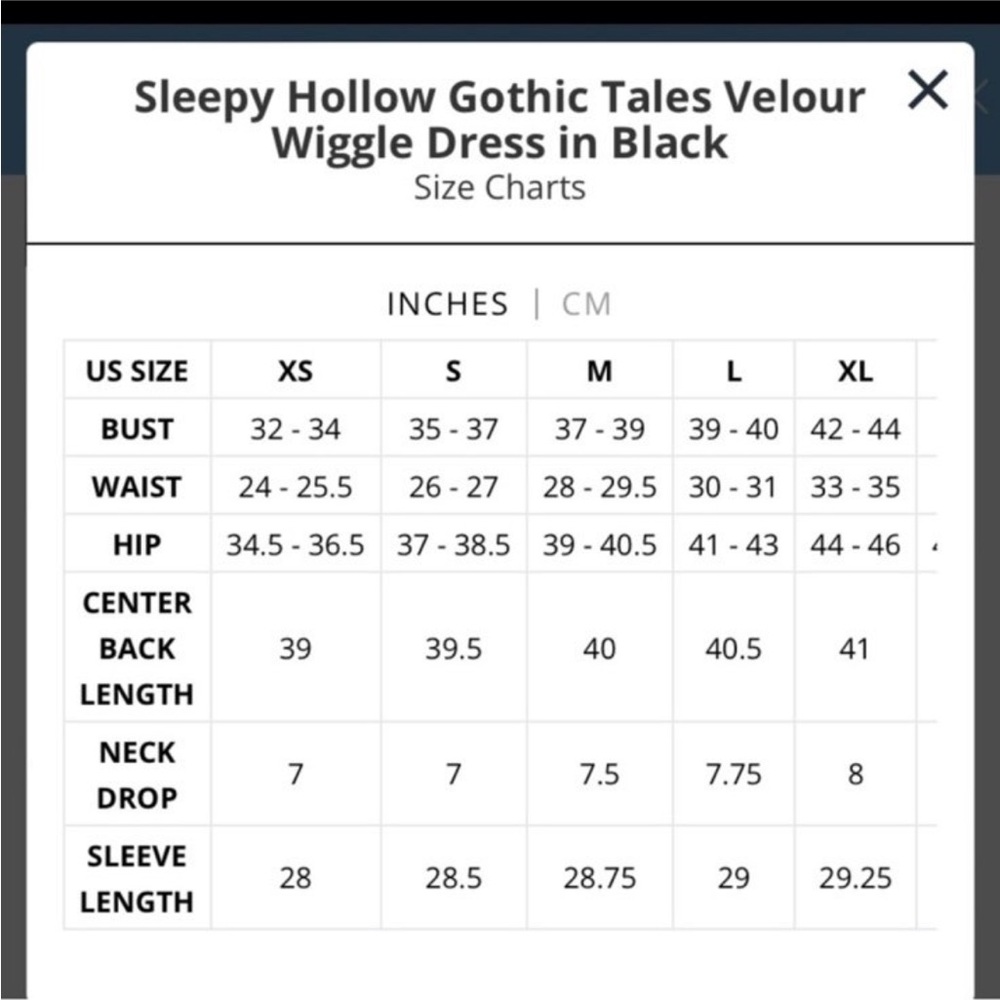 La Femme en Noir- Sleepy Hollow Gothic Tales Black Velour Wiggle Dress Size S - Picture 6 of 6